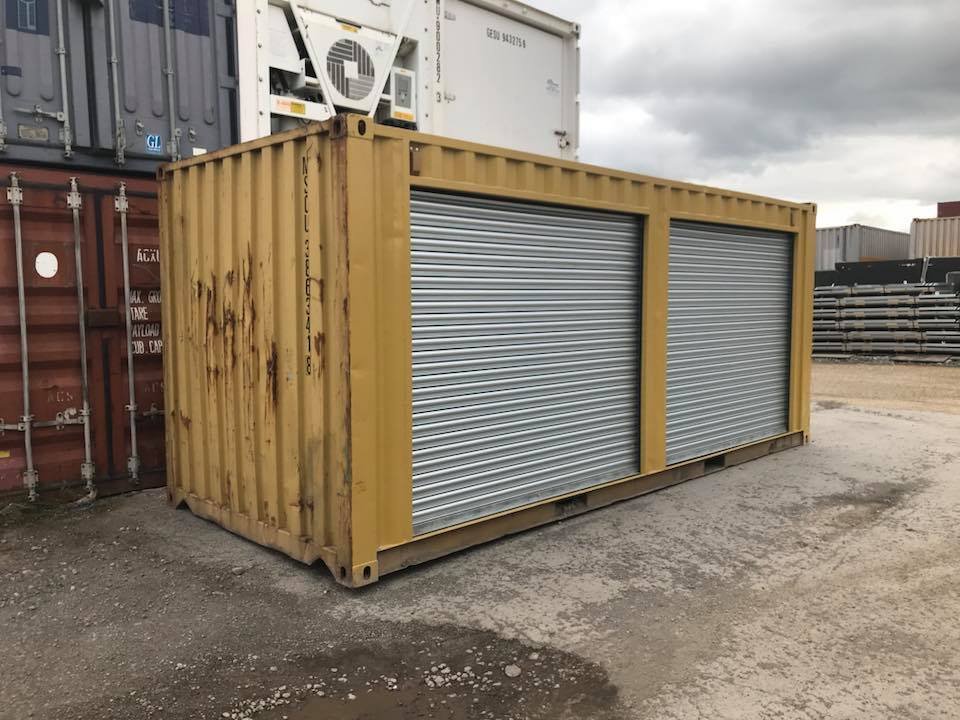 Yellow 20ft Used Container – Dual Side Roll-Up Doors - Image 4