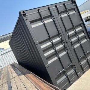 Alternative view of 20ft Used Shipping Container – Matte Black w/ 12’ Side Roll-Up Door