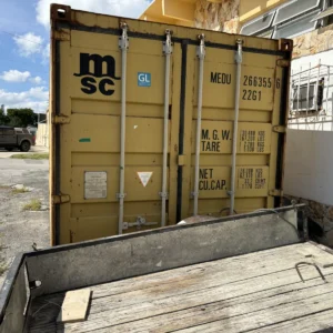 Alternative view of Used 20ft Conex Shipping / Storage Container – Yellow/Gold – Priced to Sell!